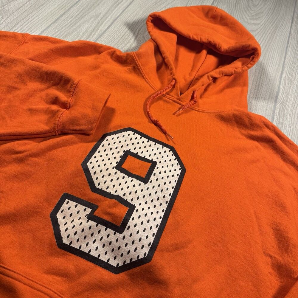 Joe Burrow Fleece Hoodie Men’s XL Orange Cincinnati Bengals Gildan VGC